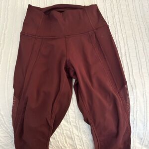 Lululemon athletica Burgundy High-Waisted Cropped Leggings